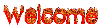 Flaming welcome text